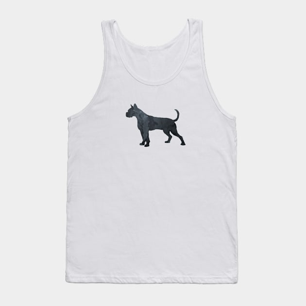 Boxer Dog Black Silhouette Art Tank Top by BittenByErmines